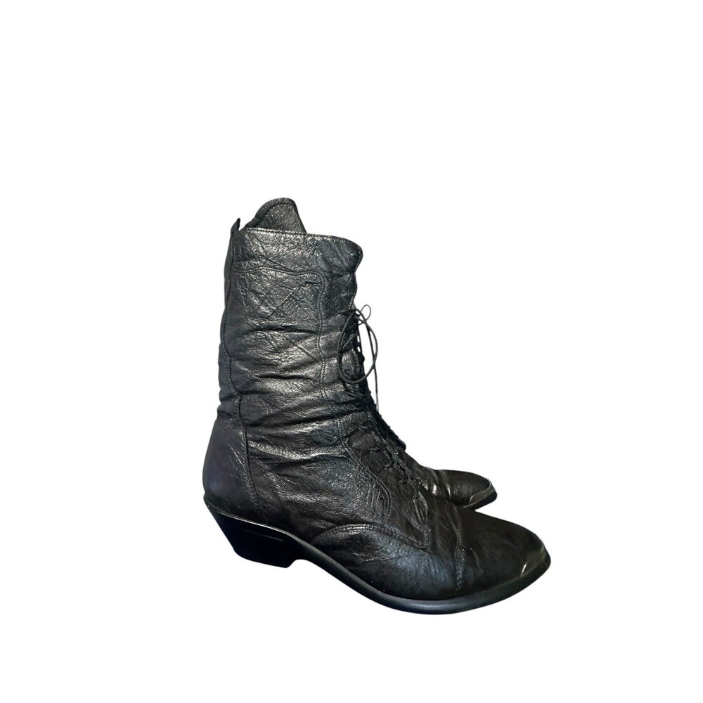VTG Dingo Rhianon Victorian Boots Black Leather Lace Up Witchy Western Gothic 7M
